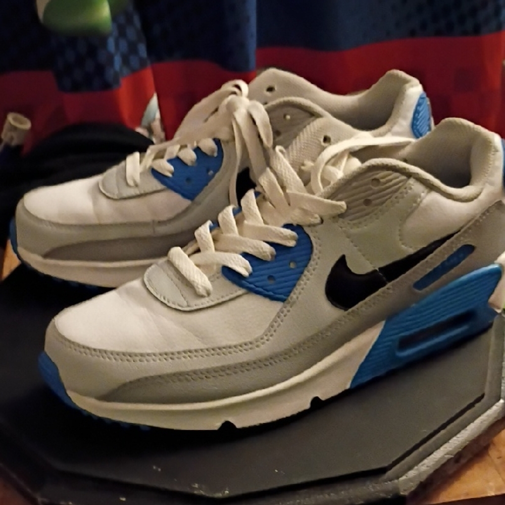 Nike Air Max White and Blue Sneakers